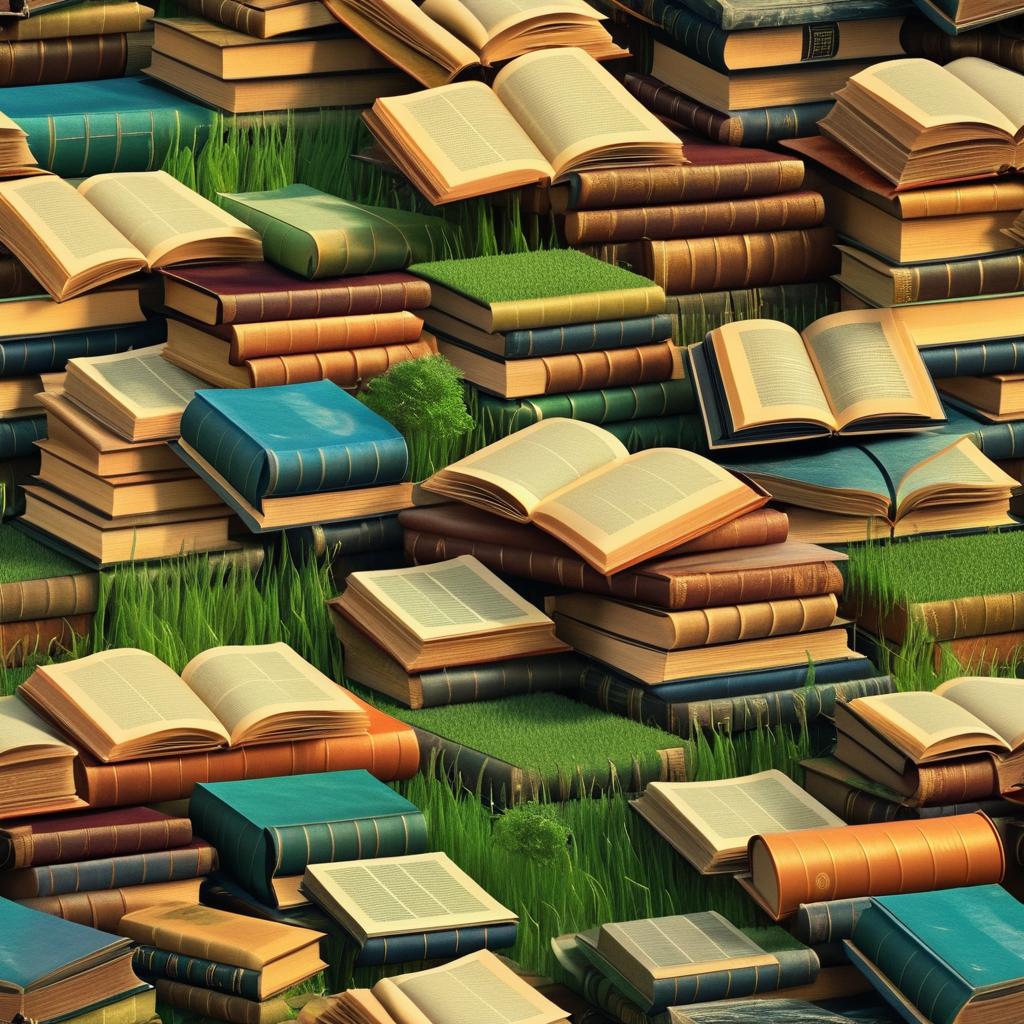 Nostalgic Landscape of Vintage Books