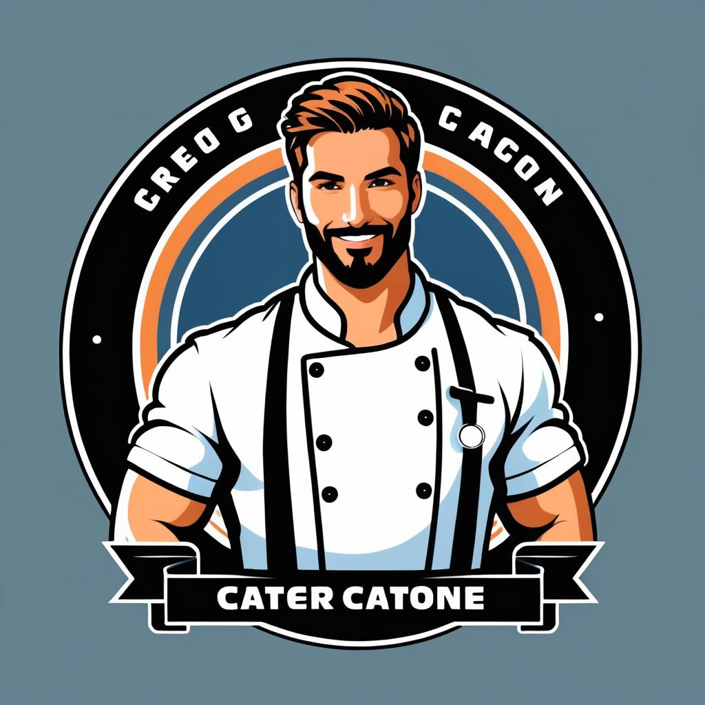 Dynamic Catering Logo with Chef Figure