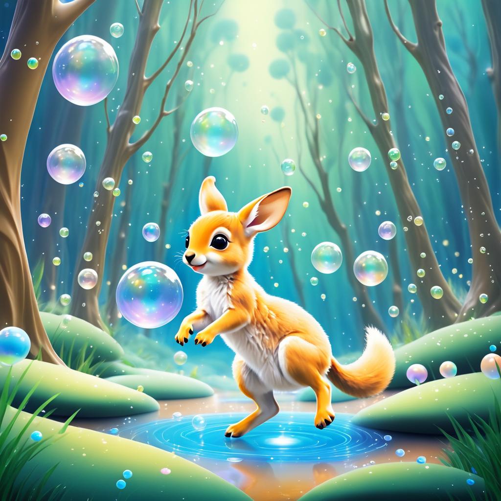 Playful Joey in a Dreamy Forest