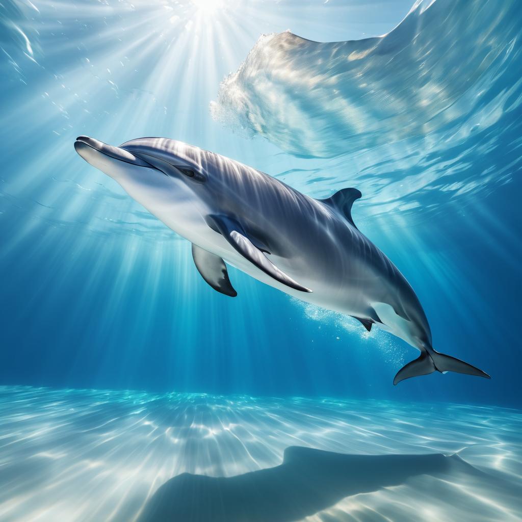 Graceful Dolphin in Underwater Motion