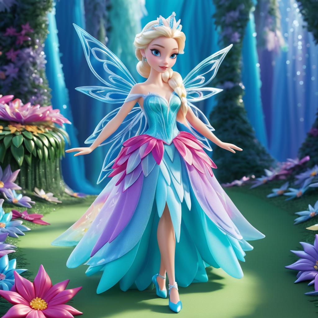 Elsa as a Playful Fairy in Style