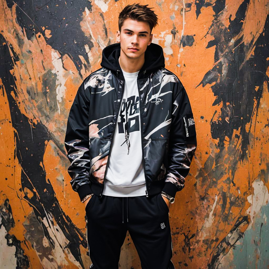 Edgy Urban Style: Young Man in Streetwear