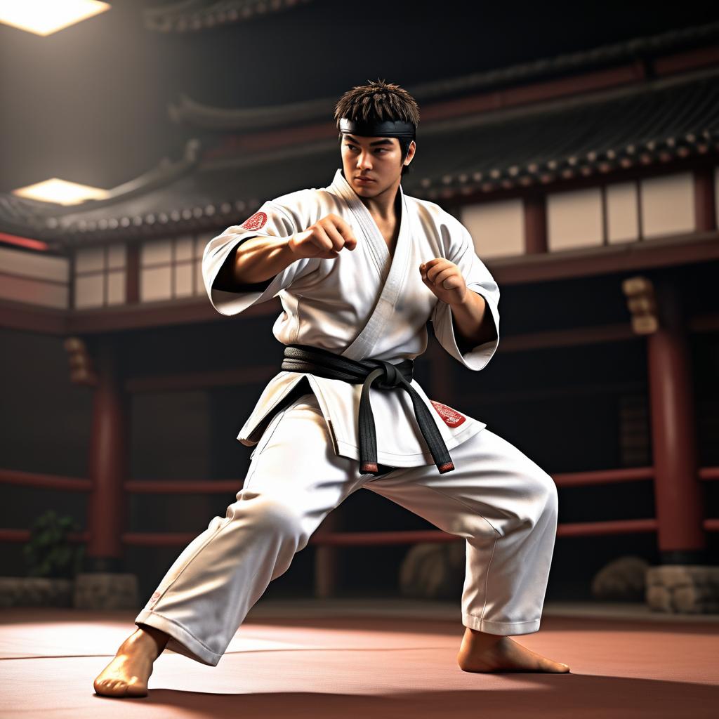 Photorealistic Ryu Character Portrait