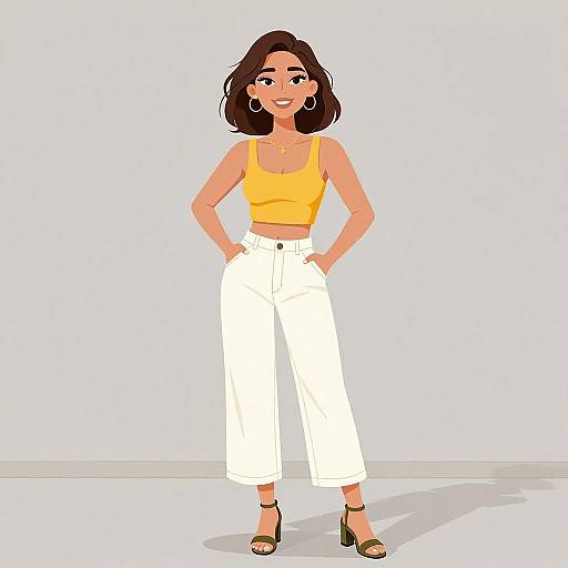 Smiling Woman in Casual Summer Style