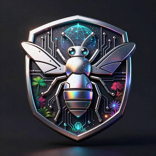 Bioluminescent Cyber Insect Emblem