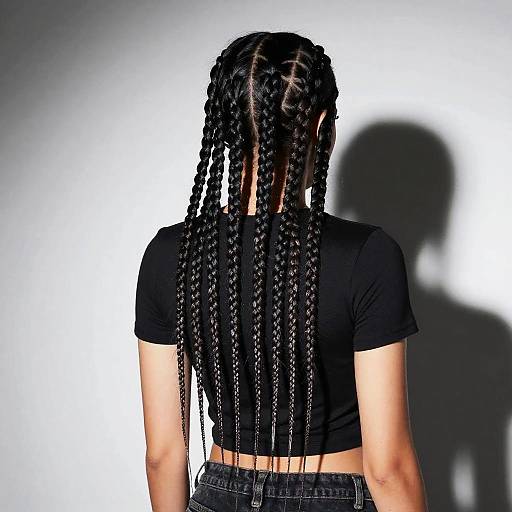 Sleek Latina Box Braids Portrait