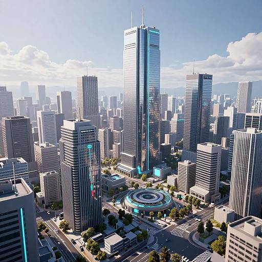 Cyberpunk Technocracy Metaverse Cityscape