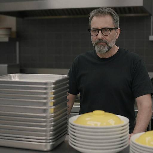 Calm Middle-Aged Man in Kitchen