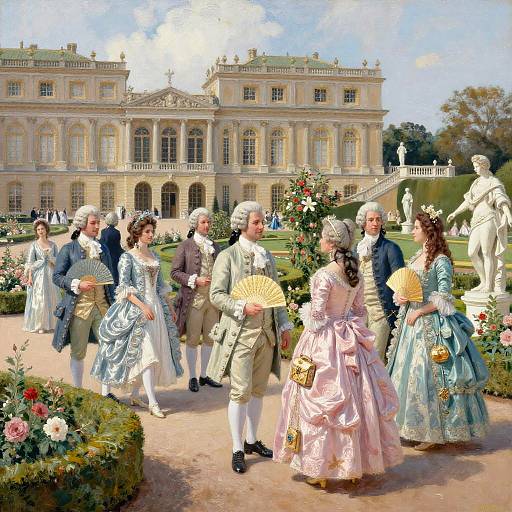 Regal Aristocratic Garden Party Scene
