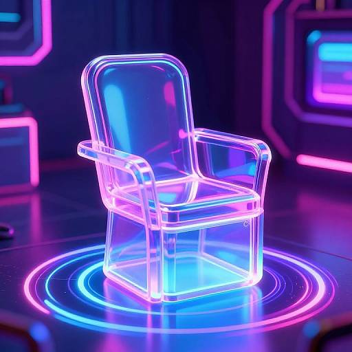 Futuristic Cyberpunk Neon Strip Club Chair