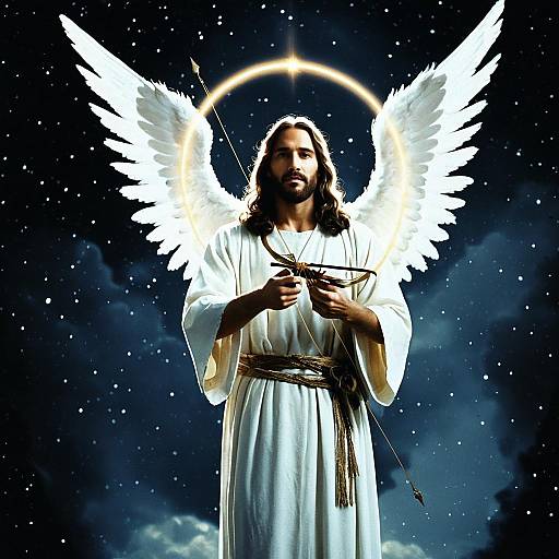 Divine Archer: Jesus with Glowing Wings