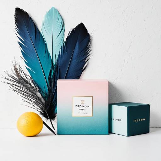 Colorful Feather and Gradient Gift Boxes