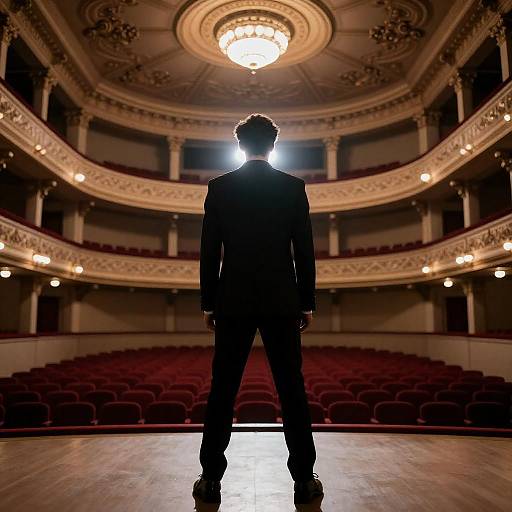 Elegant Silhouette in Grand Theater