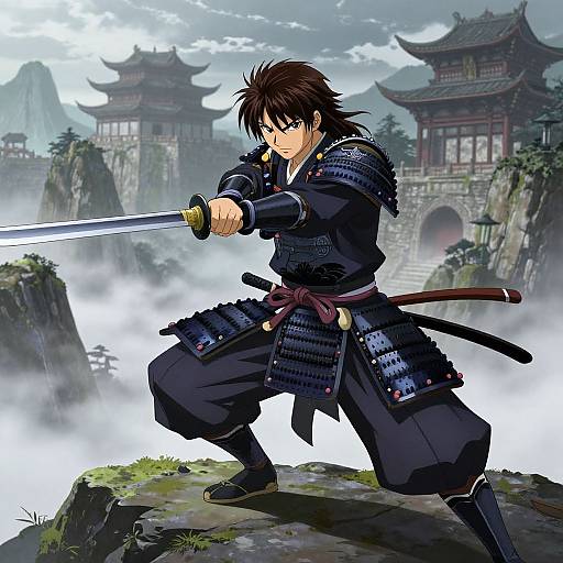 Anime Samurai Sword Training Scene