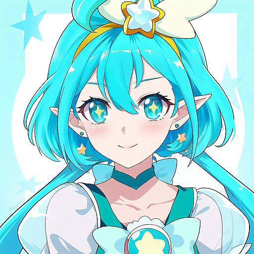 Illustration of Cure milky, precure in the style of Beifeng han