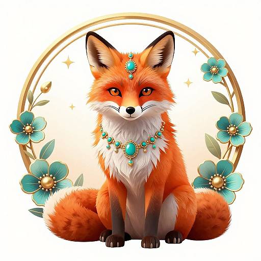 Ornate Fox in Decorative Frame