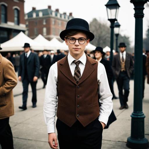 Young Man in Gatsby-Style Outfit Outdoors