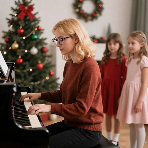 Holiday Cheer: Piano and Children Scene