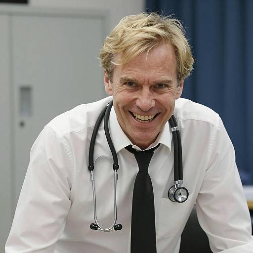 Cheerful Doctor in Professional Attire