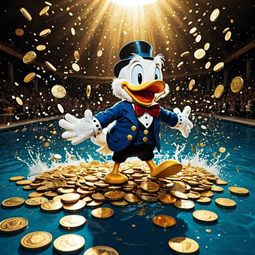 Scrooge McDuck Diving Into Gold Coin Pool