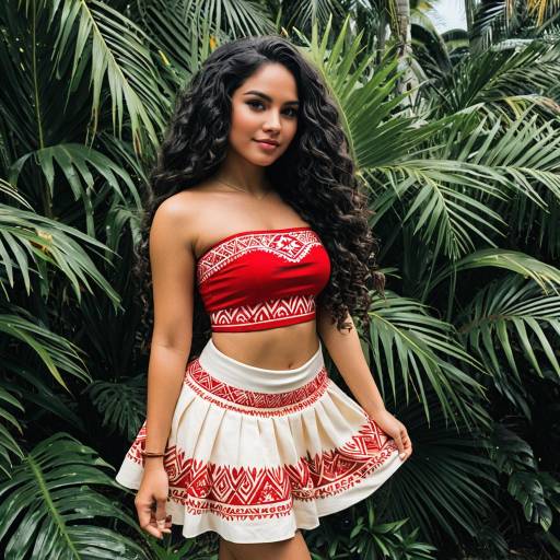 Woman in Moana Inspired Cosplay Outfit