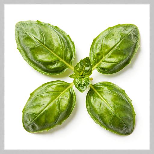 Fresh Basil Leaves Close-Up Photo
