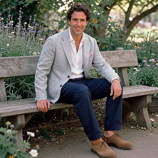 Stylish Man in Herb Garden