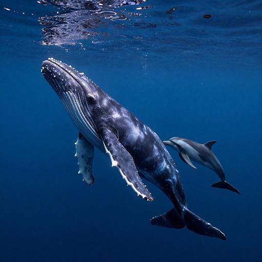 Majestic Humpback Whale Underwater Scene
