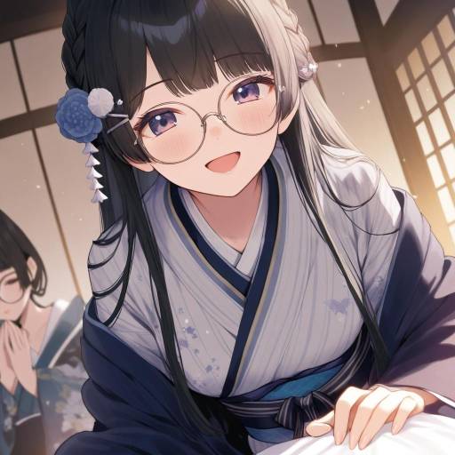 Charming Virtual Youtuber in Kimono