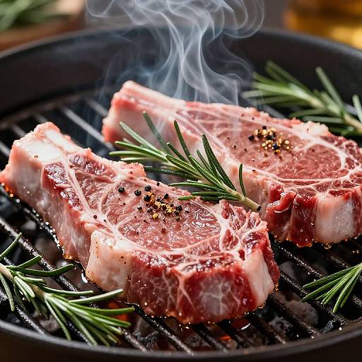 Sizzling Succulent Mutton Chops Close-Up