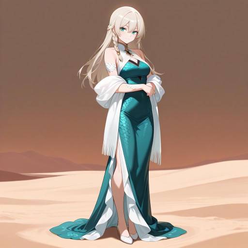 Charming Snake-Person in Teal Dress Charming Snake-Person in Teal Dress