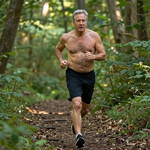 Bob Iger Jogging Through Forest