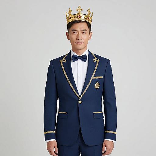 Emperor in Blue Suit with Crown