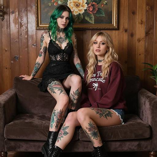 Alternative Style Tattooed Women Portrait