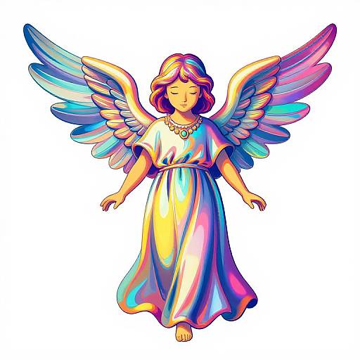 Iridescent Thermal Angel Vector Art