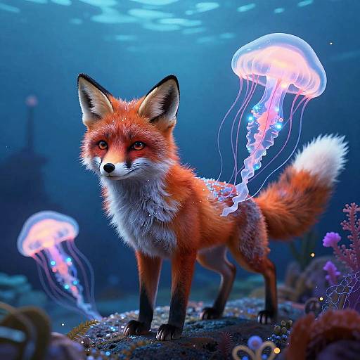 Bioluminescent Fox-Jellyfish Hybrid