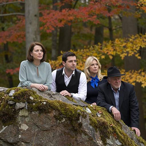 Autumn Gathering by the Forest Rock