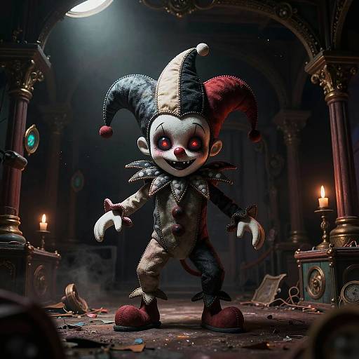 Dark Cursed Carnival Jester Scene
