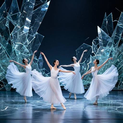 Ethereal Dancers on Shattered Glass Stage
