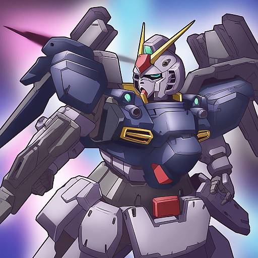 Illustration of Gundam mk ii, gundam in the style of Saishosaisekojo