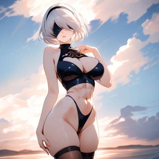 Elegant 2B in a Cowboy Shot