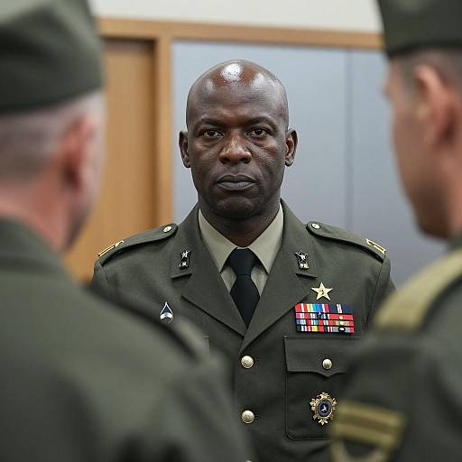 Serious Military Portrait in Unique Setting