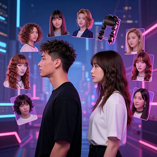 Cyberpunk Hairstyle Filters Concept