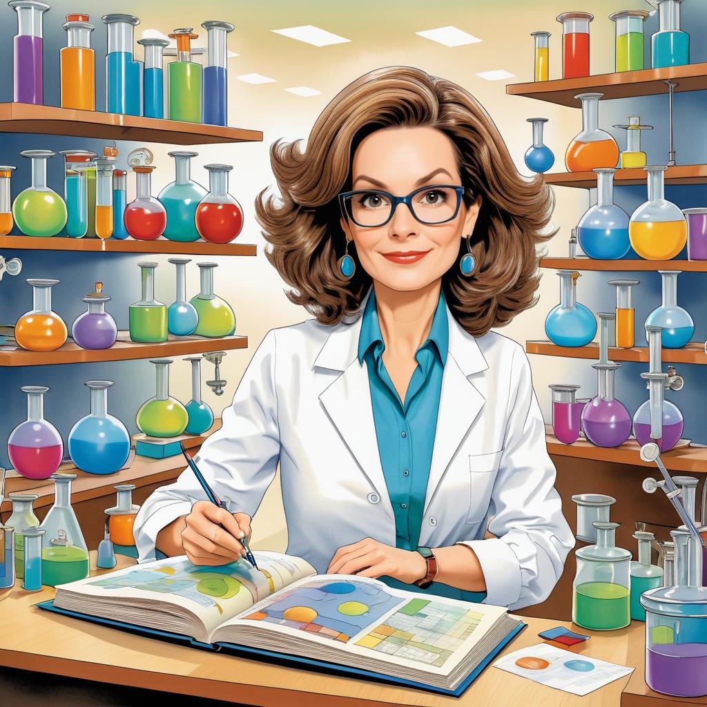 Whimsical Chemistry Professor Illustration