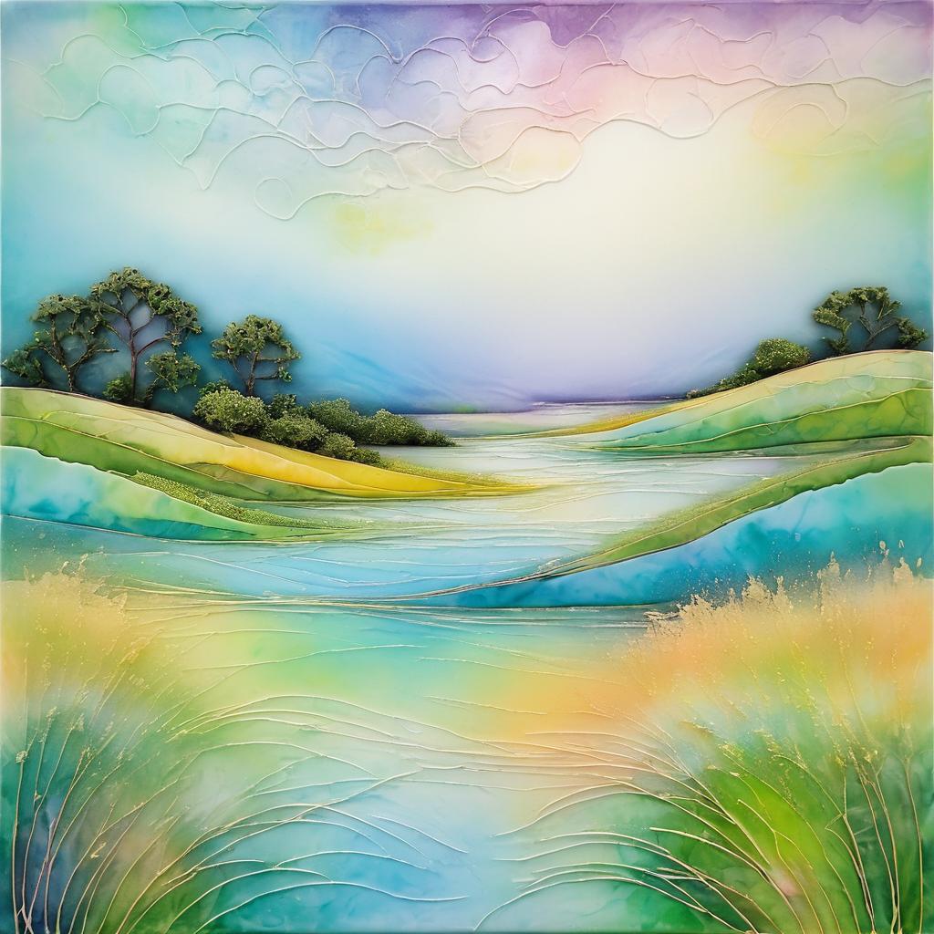 Vibrant Pastel Abstract Landscape Design