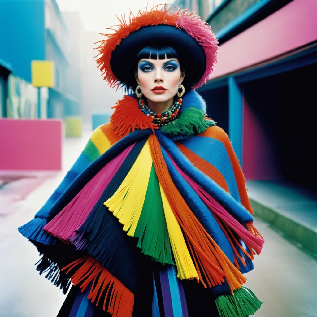 Vibrant Avant-Garde Fashion Portrait