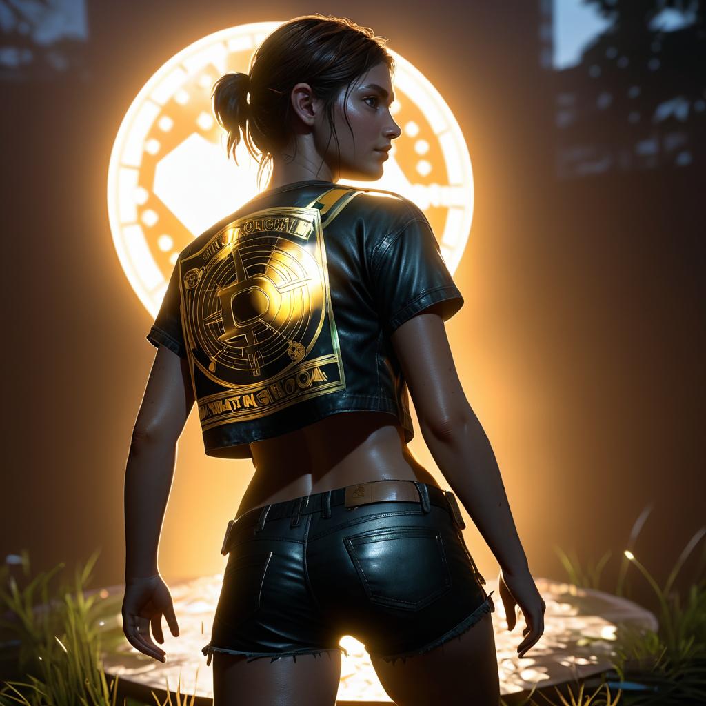 Hyper-Realistic Ellie with Bitcoin Emblem