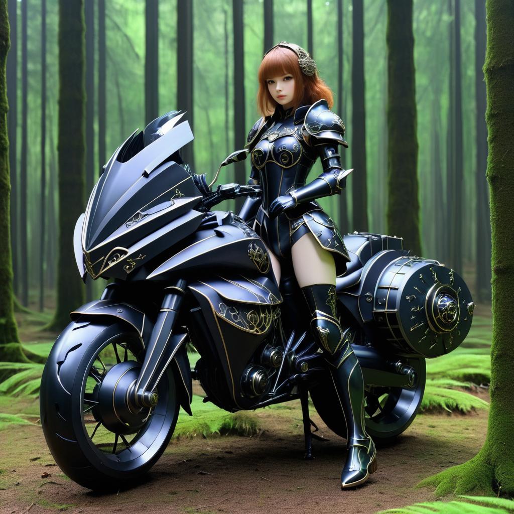 Surreal Fantasy: Armored Knight in Dark Forest