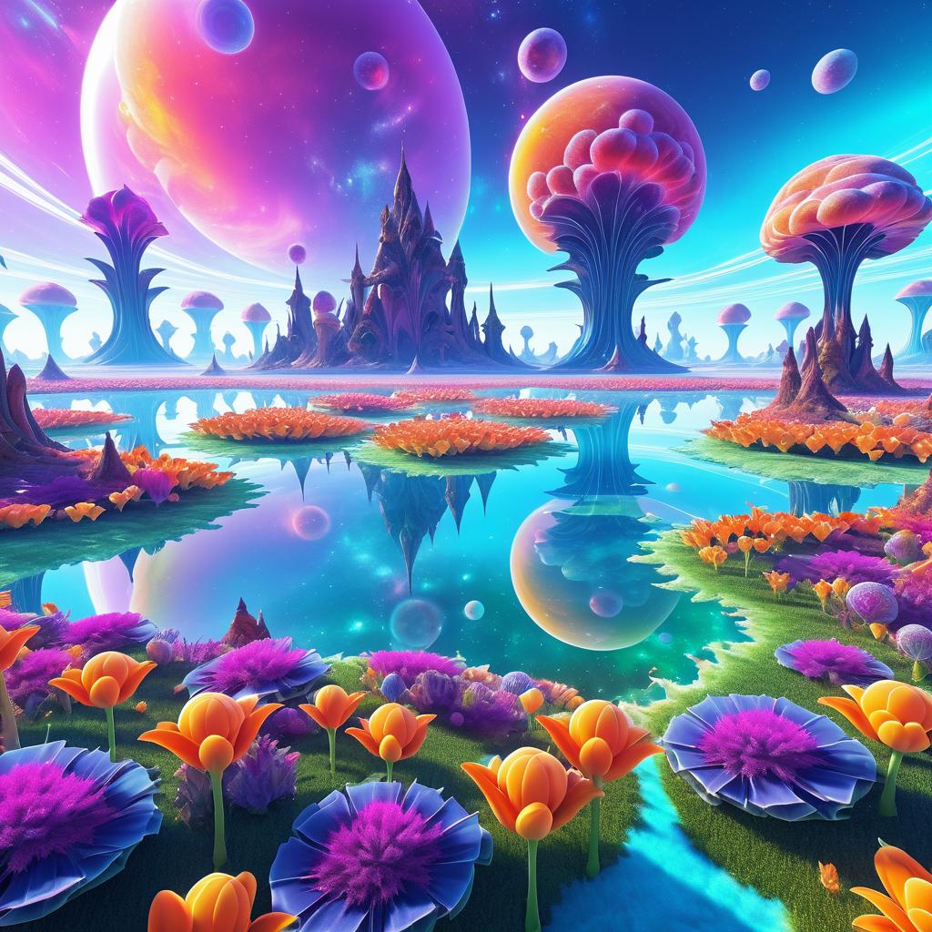 Surreal Alien Fractal Landscape Art