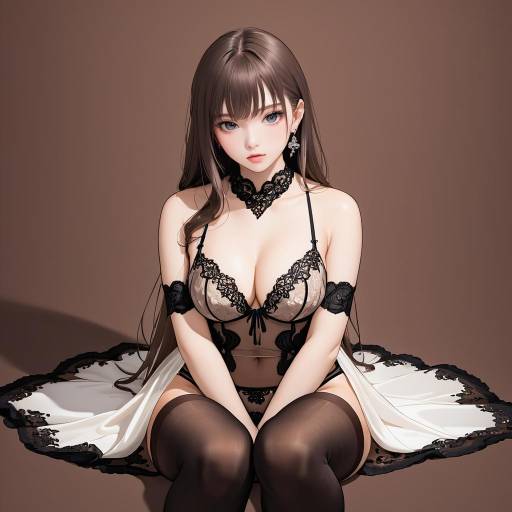 Elegant Woman in Lingerie with Serenity